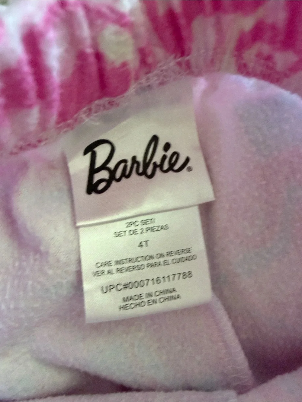 Barbie Collared Long Sleeve with Pants Pajama Set- Toddler Girl 4T